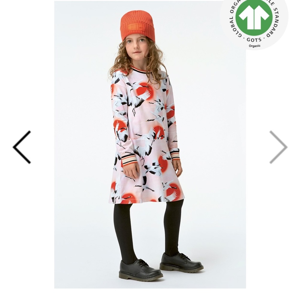 NWT Molo “Conny Sunrise Cranes” Dress 7-8